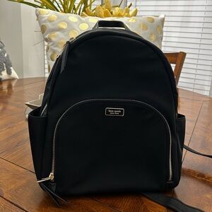 Kate Spade Dawn Black Medium Nylon Backpack $198